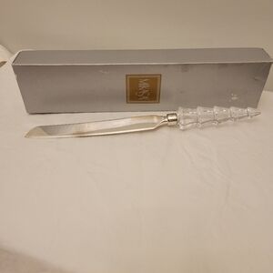Mikasa Silver Plated Cake Knife Starshine Austrian Crystal Handle